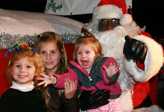 papai noel criança chorando